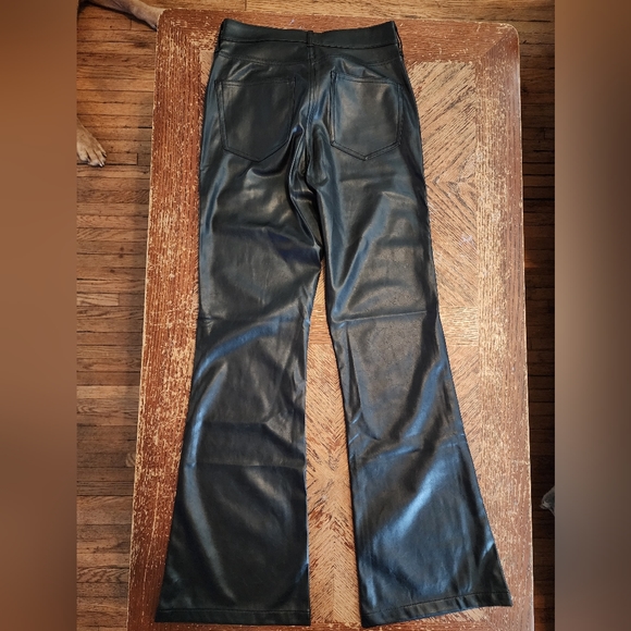 Gap High Rise Vegan Leather 70s Flare Pants, 28R - Picture 4 of 6